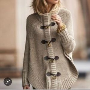 Michael Kors Cardigan Toggle Sweater Poncho Sz S